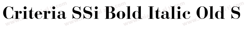 Criteria SSi Bold Italic Old Style Figures字体转换